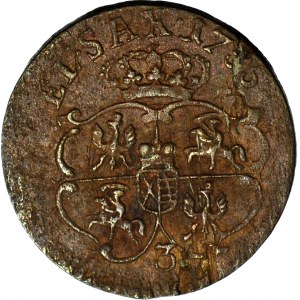 RR-, August III Sas, Grosz 1755 - cyfra 3, typ gruntalski