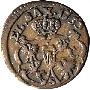 RR-, August III Sas, Szeląg 1753, S, odmienna zbroja