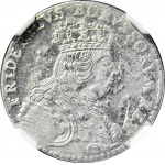 RRR-, Naśladownictwo pruskie szóstaka lipskiego Augusta III, 6 krajcarów Królewiec 1755, wąskie popiersie