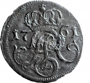 R-, August III, Szeląg 1761 Elbląg, R3