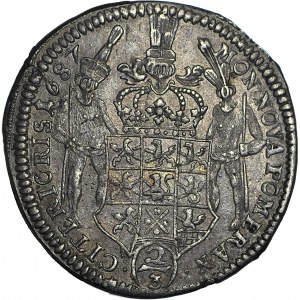 RR-, Pomorze, Karol XI, 2/3 talara (Gulden) 1689, DHM, Szczecin, PIĘKNY i RZADKI