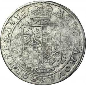 RRR-, Śląsk, Jerzy III Brzeski, 15 krajcarów 1659, Brzeg, TARCZA, NIENOTOWANY
