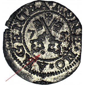 R-, Freie Stadt Riga, Rigaer Schellack 1575, Kreis statt Punkt, Münze