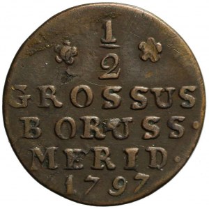 Zabór, Prusy Południowe, 1/2 grosza 1797 B, Wrocław, ładny