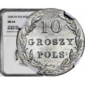 RR-, Królestwo Polskie, 10 groszy 1830 KG, najniższy nakład, mennicze