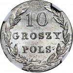 RR-, Królestwo Polskie, 10 groszy 1830 KG, najniższy nakład, mennicze