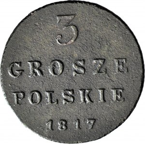 Królestwo Polskie, 3 grosze 1817 IB, ładna