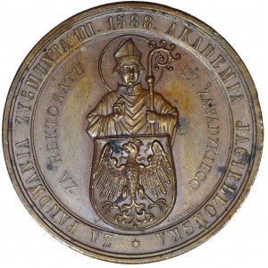 R-, Medal 1883, 300-lecie Gimnazjum św. Anny w Krakowie, sygnowany Głowacki, brąz 53mm