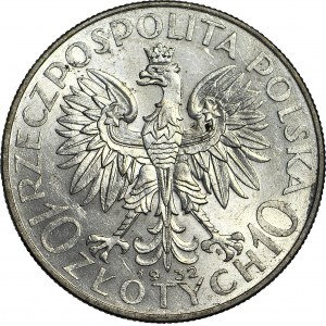 10 Zloty 1932, Kopf, Warschau, Münzstätte