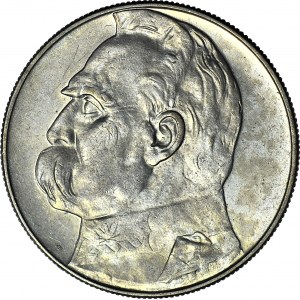 10 Zloty 1937, Piłsudski, seltener Jahrgang, Prägung