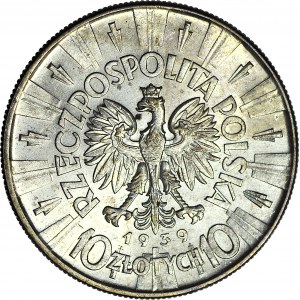 10 złotych 1939, Piłsudski, menniczy