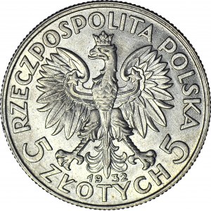 5 złotych 1932, Głowa, Londyn, mennicza