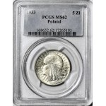 5 złotych 1933, Głowa, mennicze