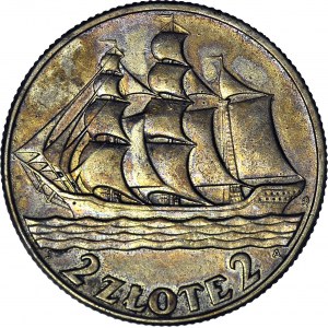 2 złote 1936, Żaglowiec, piękny