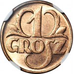 1 grosz 1930, menniczy, kolor RB