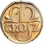 1 grosz 1933, menniczy, kolor RB