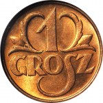 1 grosz 1939, menniczy, kolor RD