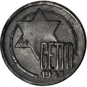 Getto, 5 Marek 1943, Al-Mg, stemple głębokie GDA 2/2, z obwódką wokół Gwiazdy Dawida