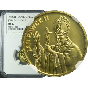 1000 złotych 1982, Jan Paweł II, Valcambi, stempel zwykły