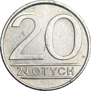 RRR-, 20 złotych 1985, PRÓBA technologiczna, ALUMINIUM