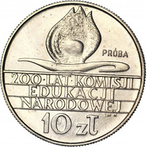 RRR-, 10 złotych 1973, 200 lat KEN, PRÓBA TECHNOLOGICZNA, miedzionikiel, nakł 24 szt.
