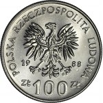 RR-, 100 złotych 1988, Jadwiga DESTRUKT - DOUBLE DIE, podwójny monogram projektanta