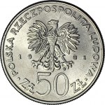 RR-, 50 złotych 1981, Bolesław Śmiały, DESTRUKT - DOUBLE DIE