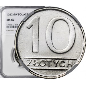 10 złotych 1987, nominał, menniczy, idealny