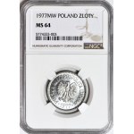 1 złoty 1977, delikatne lustro w tle