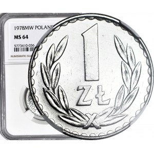 1 złoty 1978, delikatne lustro w tle