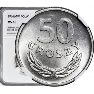 50 groszy 1967, najrzadszy rocznik, menniczy