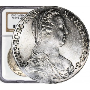 Rakúsko, Thaler 1780, reštrikt, mincovňa