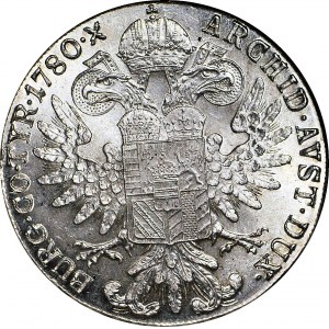 Rakúsko, Thaler 1780, reštrikt, mincovňa