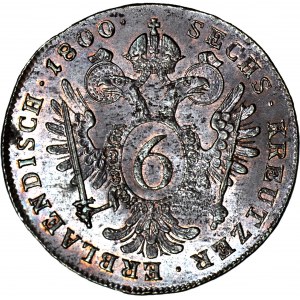Austria, Franciszek II, 6 krajcarów 1800 C, Praga, mennicze