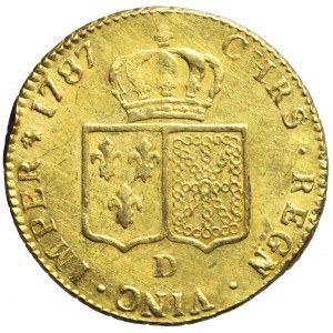 Francja, Ludwik XVI, Podwójny louis d'or 1787 D, Lyon