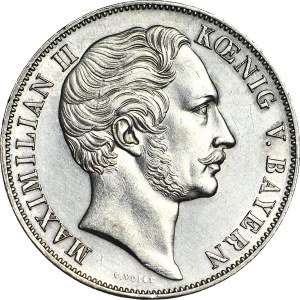 Niemcy, Bawaria, Talar = 2 Guldeny 1855