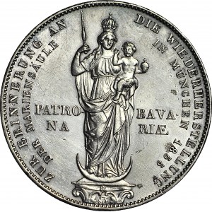 Niemcy, Bawaria, Talar = 2 Guldeny 1855