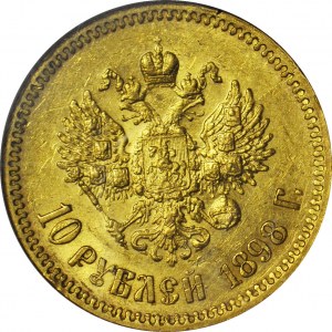 Rosja, Mikołaj II, 10 rubli 1898 АГ, Petersburg