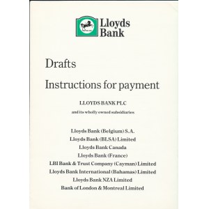 Wielka Brytania, Czeki podróżne Barclays i Lloyds Bank - specimeny