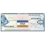 Wielka Brytania, Czeki podróżne American Express, Citicorp, VISA, MasterCard - specimeny