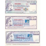 Wielka Brytania, Czeki podróżne American Express, Citicorp, VISA, MasterCard - specimeny