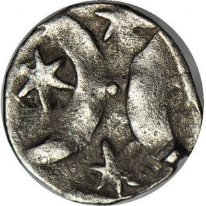 RR-, Western Pomerania, Goleniów denarius XVw two crescents and stars/griffin