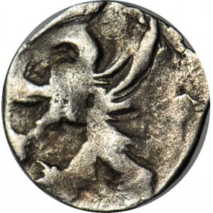 RR-, Western Pomerania, Goleniów denarius XVw two crescents and stars/griffin