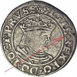 RRR-, Sigismund I. der Alte, Pfennig 1530, Torun, SIGIS Fehler statt SIGIS I, große Seltenheit