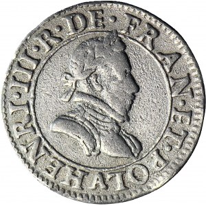 RRR-, Valois, König von Polen, Doppeltournois 1581 A, Paris, PROBE IN SILBER, R7