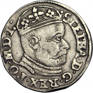 Stefan Batory, Trojak 1586, Olkusz, N-H bei den Wappen