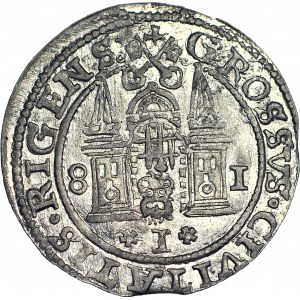 Stefan Batory, Rigaer Pfennig 1581, gemünzt