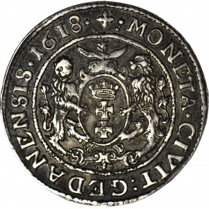 R-, Sigismund III Vasa, Ort 1618, Gdansk, cross, S-B by the lions paws, beautiful