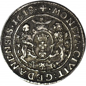 R-, Sigismund III Vasa, Ort 1618, Danzig, Kreuz, S-B bei den Löwentatzen, schön