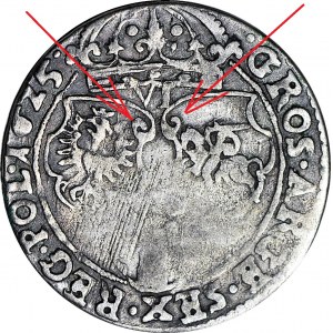RRR-, Sigismund III Vasa, Sixpence 1625, Cracow, REDUCED HERB SHIELDS